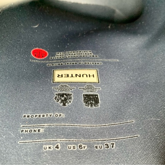 Hunter Blue and Gray Boots - SZ 6 - Picture 4 of 13